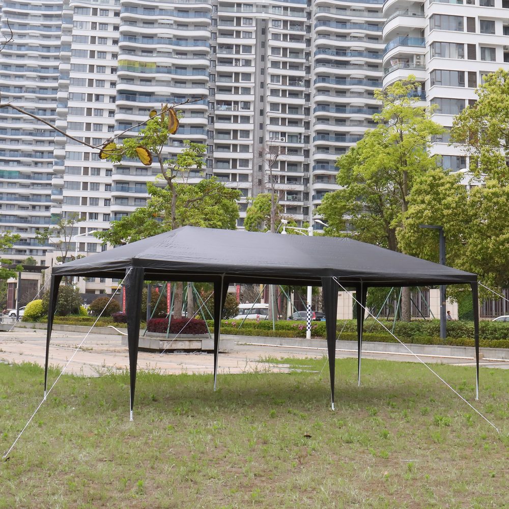 10'x20' Outdoor Party Tent with 6 Removable Sidewalls, Waterproof Canopy Patio Wedding Gazebo, Black - Image 9