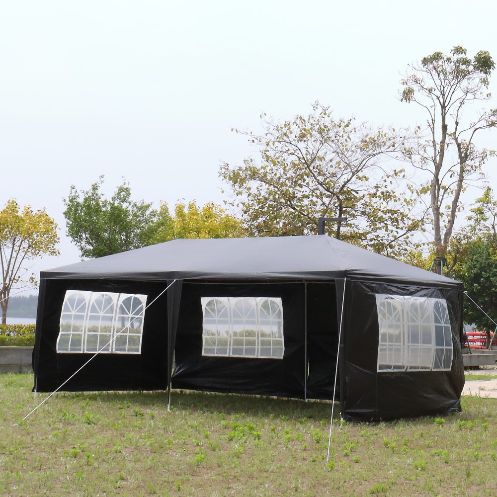 10'x20' Outdoor Party Tent with 6 Removable Sidewalls, Waterproof Canopy Patio Wedding Gazebo, Black - Image 5