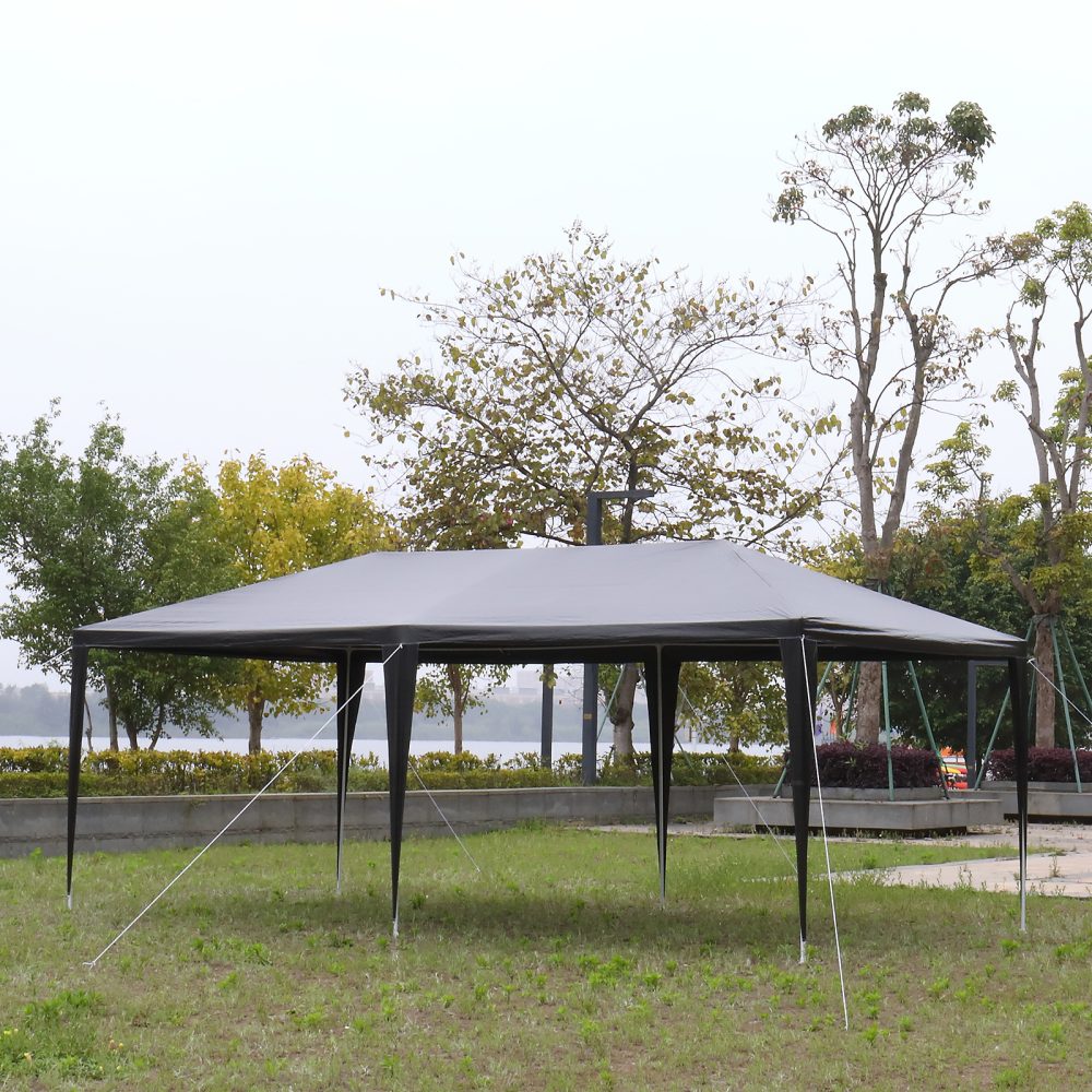 10'x20' Outdoor Party Tent with 6 Removable Sidewalls, Waterproof Canopy Patio Wedding Gazebo, Black - Image 7